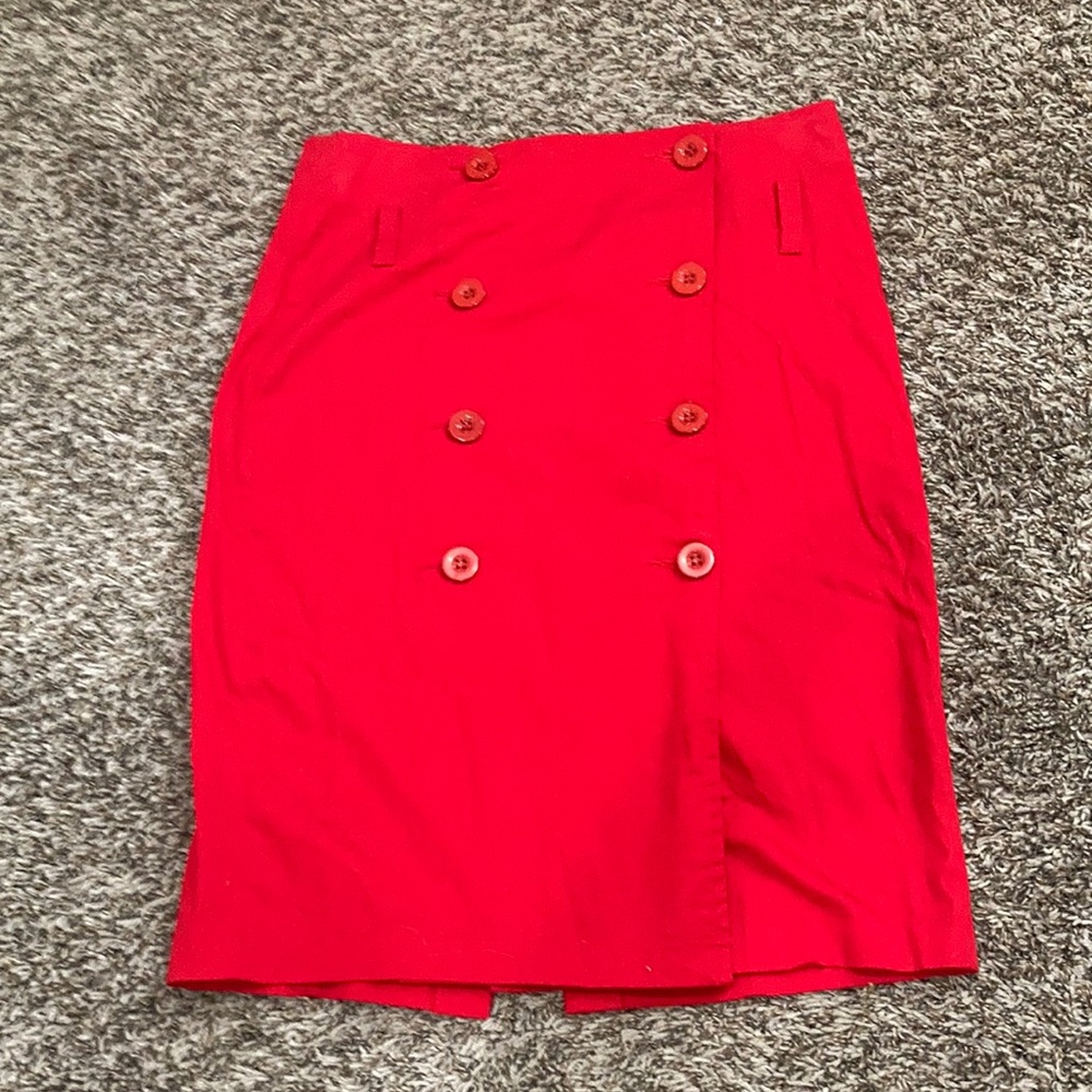 Red pencil skirt